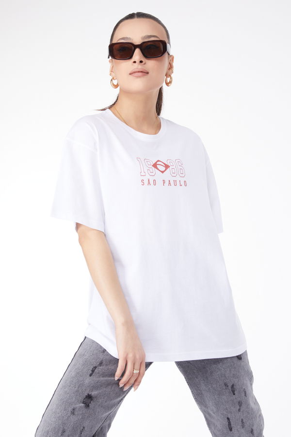 Kısa Kollu Baskılı T-shirt Beyaz - 24642 BEYAZ