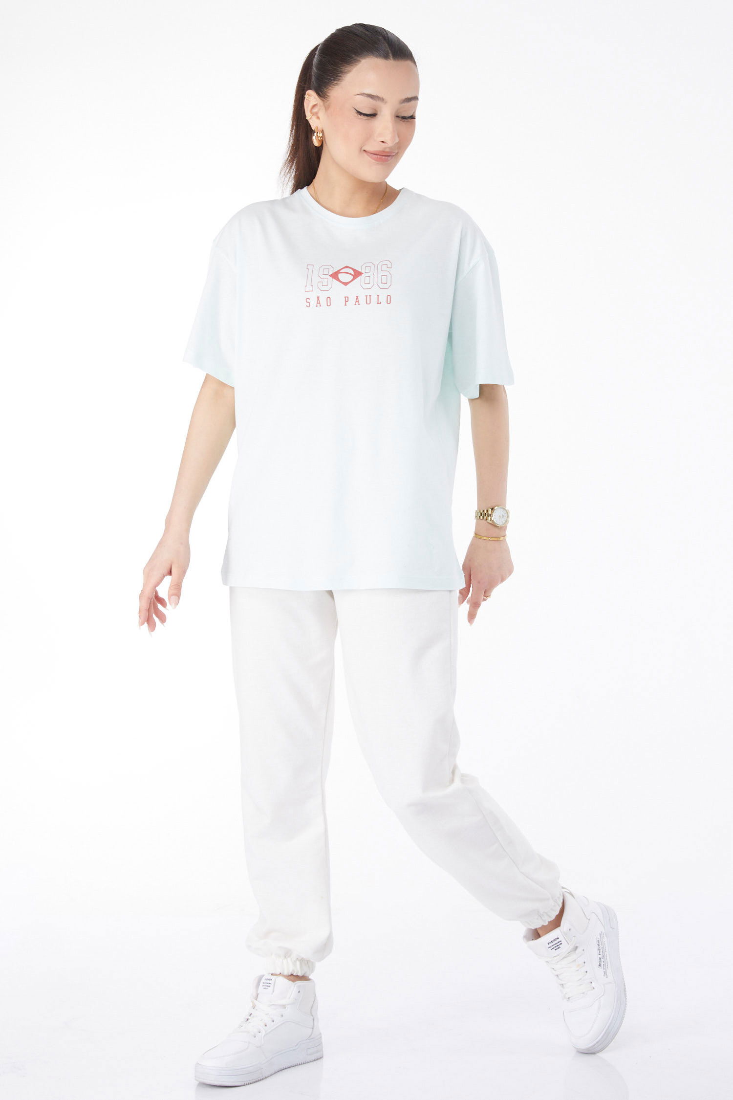 Kısa Kollu Baskılı T-shirt Yeşil - 24642