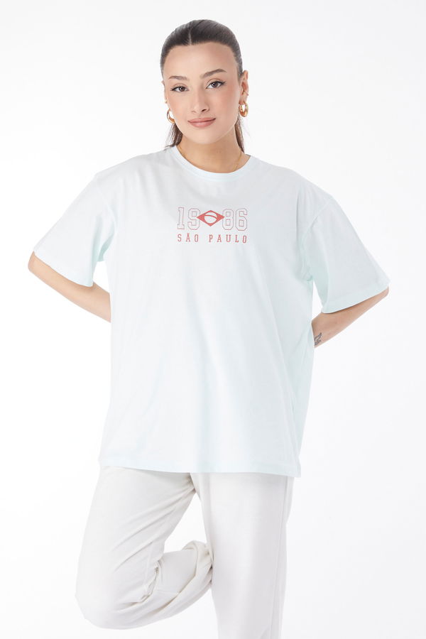 Kısa Kollu Baskılı T-shirt Yeşil - 24642
