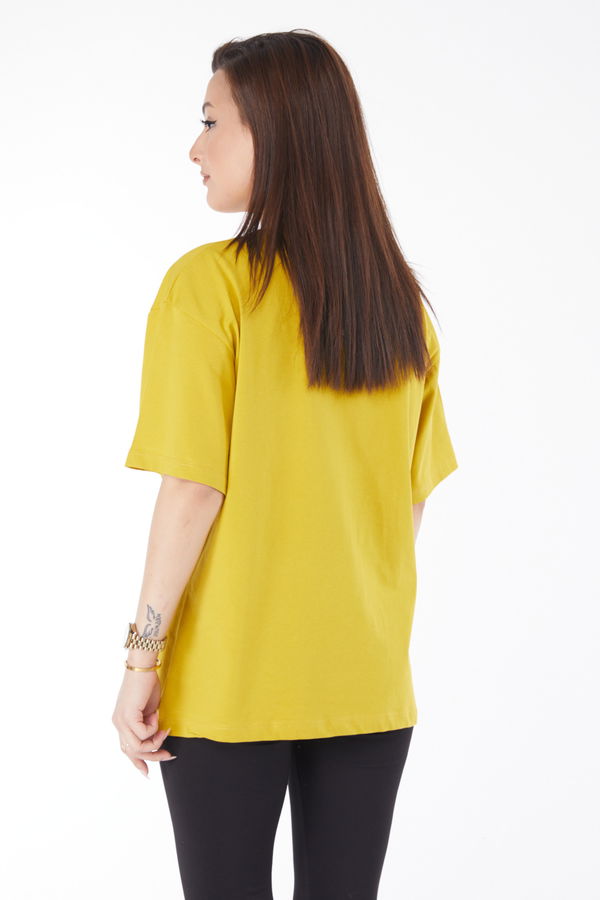 Kısa Kollu Baskılı T-shirt Yeşil - 24645