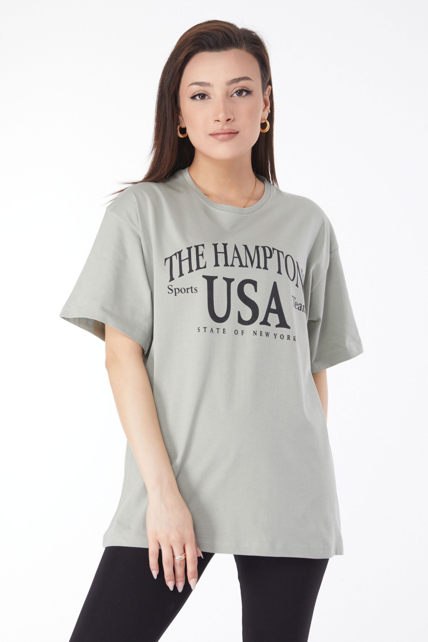 Kısa Kollu Baskılı T-shirt Yeşil - 24648 YEŞİL
