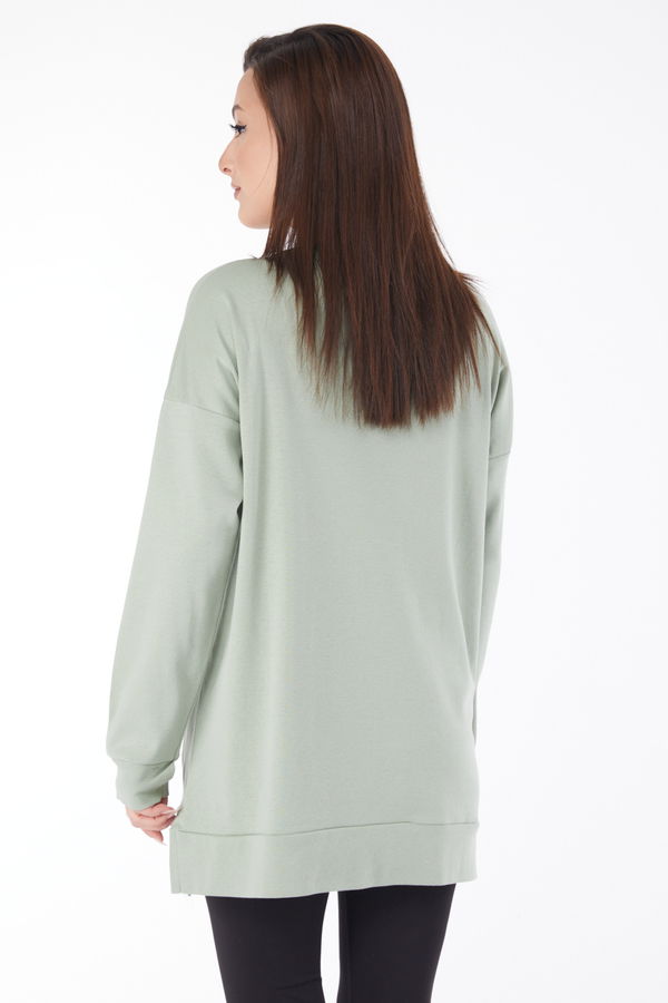 Uzun Kollu Sweatshirt Yeşil - 24653 YEŞİL