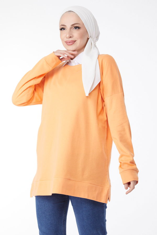 Uzun Kollu Sweatshirt Lila - 24653 LİLA