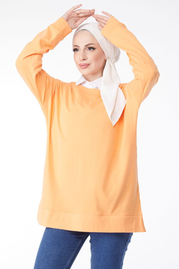 Uzun Kollu Sweatshirt Lila - 24653 LİLA