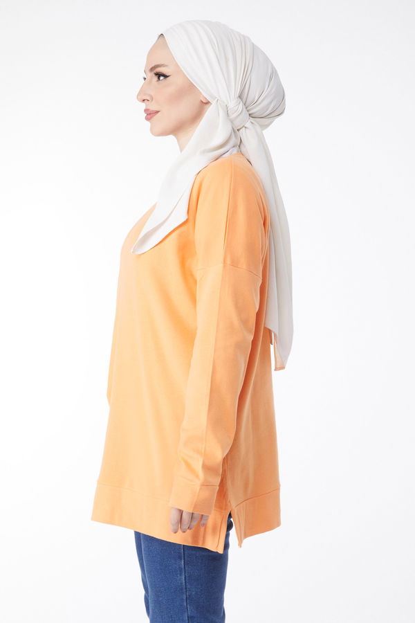 Uzun Kollu Sweatshirt Lila - 24653 LİLA