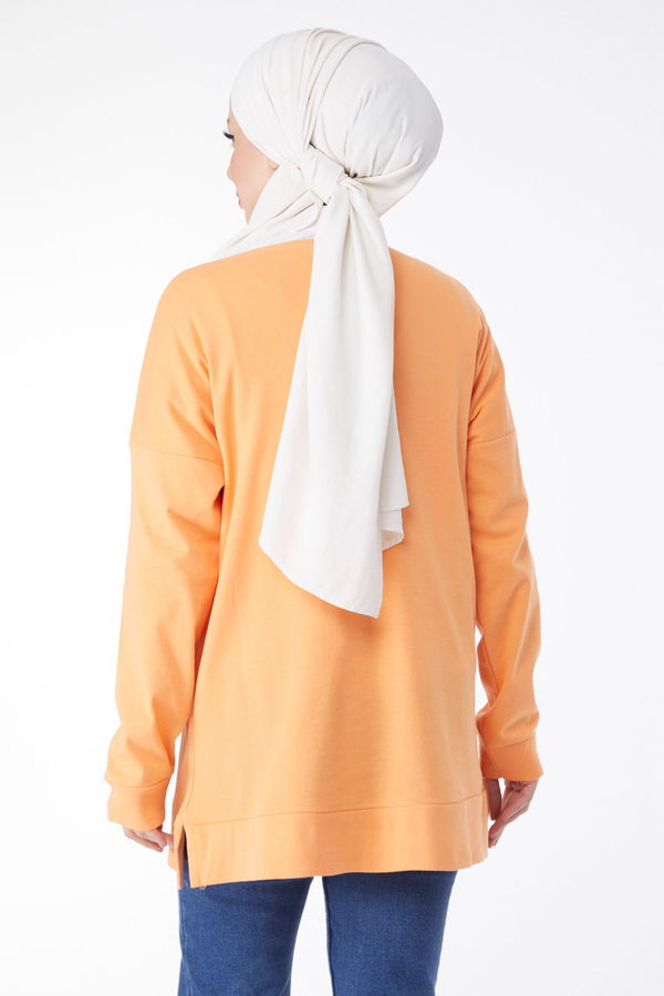 Uzun Kollu Sweatshirt Lila - 24653 LİLA