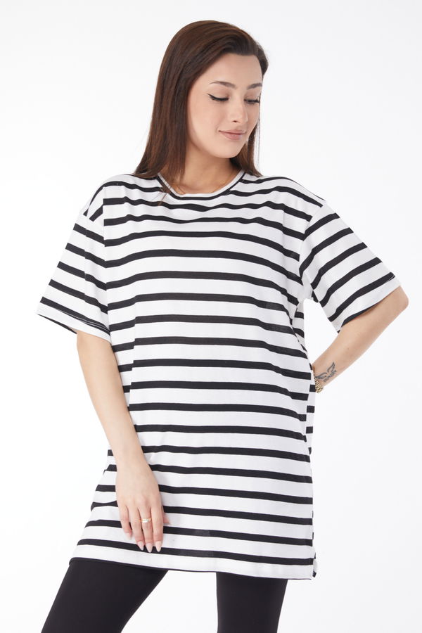 Kısa Kollu T-shirt Beyaz - 24657 BEYAZ