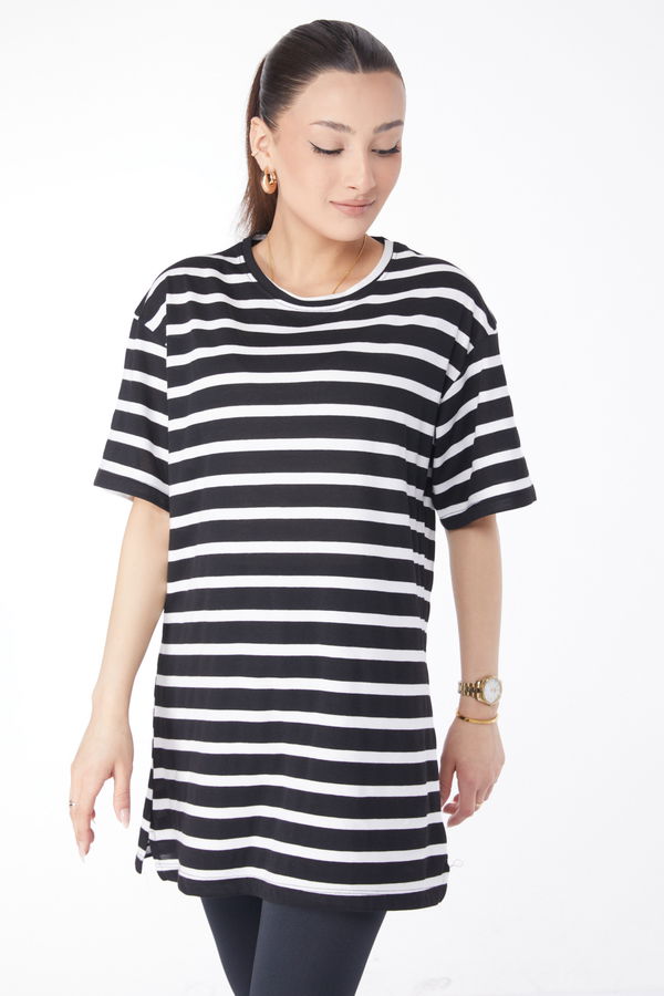 Kısa Kollu T-shirt Siyah - 24657