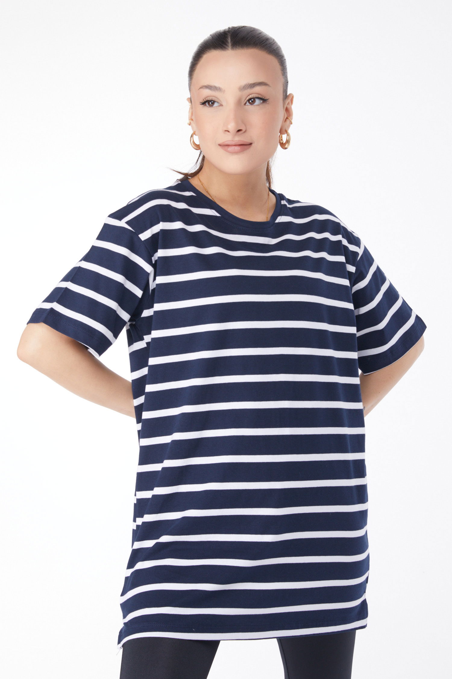 Kısa Kollu T-shirt Lacivert - 24657