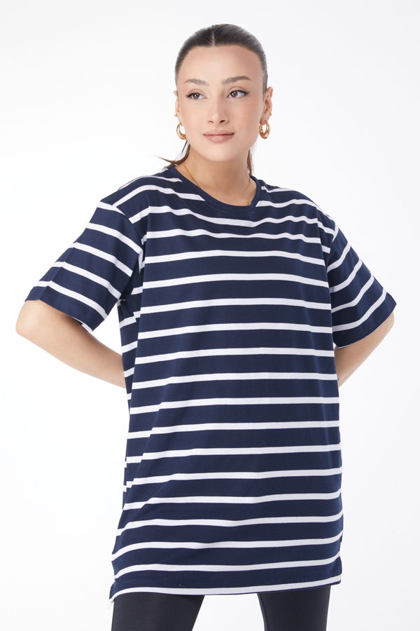 Kısa Kollu T-shirt Lacivert - 24657