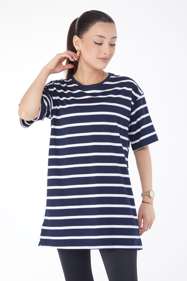 Kısa Kollu T-shirt Lacivert - 24657