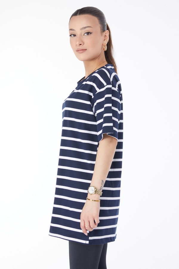 Kısa Kollu T-shirt Lacivert - 24657