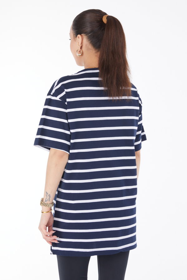 Kısa Kollu T-shirt Lacivert - 24657
