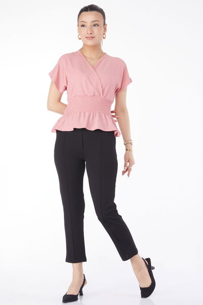 Kısa Kollu Bluz Pembe - 24662 PEMBE