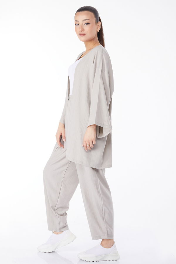 Kimono Pantolon İkili Takım Gri - 24679 GRİ