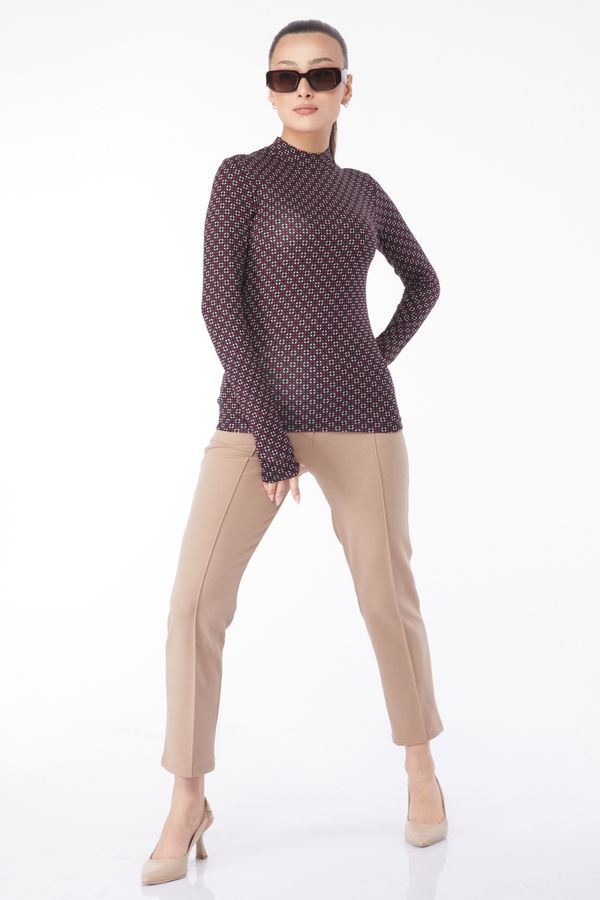 Desenli Bady Bordo - 24697