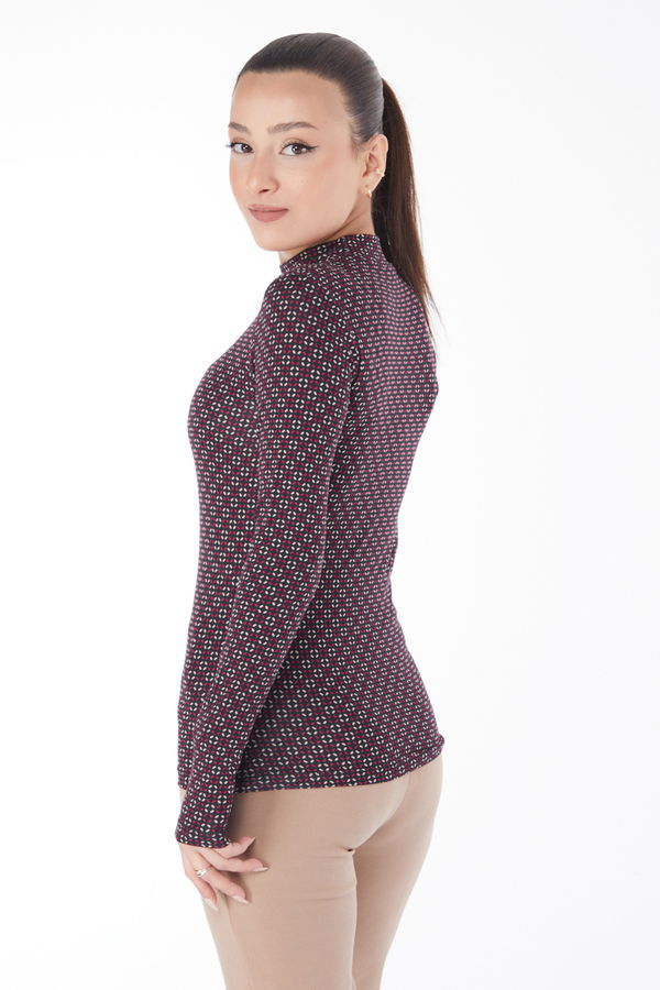 Desenli Bady Bordo - 24697
