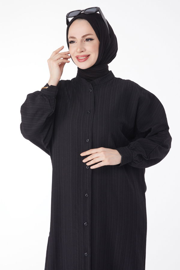 Düğmeli Yarsa Kol Kap Siyah - 24745