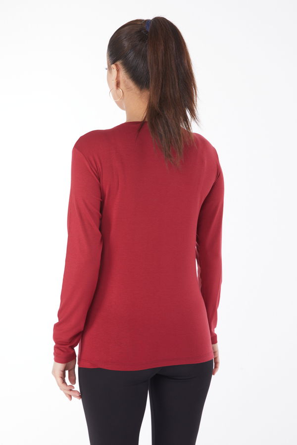 Uzun Kollu Baskısız Badi Bordo - 24765 BORDO
