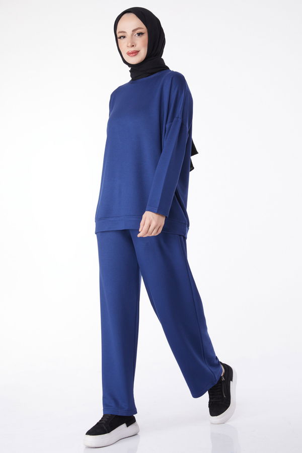 Sweatshirt+Pantolon İkili Takım Lacivert - 24815 LACİVERT