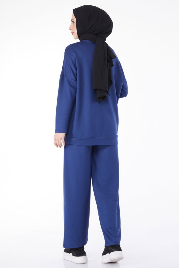 Sweatshirt+Pantolon İkili Takım Lacivert - 24815 LACİVERT