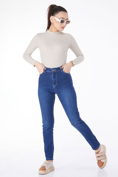 Dar Paça Kot Pantolon Lacivert - 24983