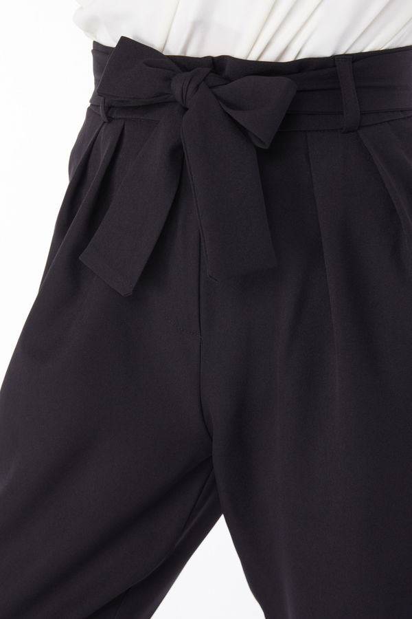 Klasik Kuşaklı Pantolon Siyah - 25035 SİYAH