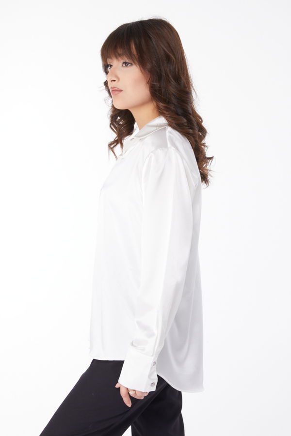 Saten Gömlek Beyaz - 25038