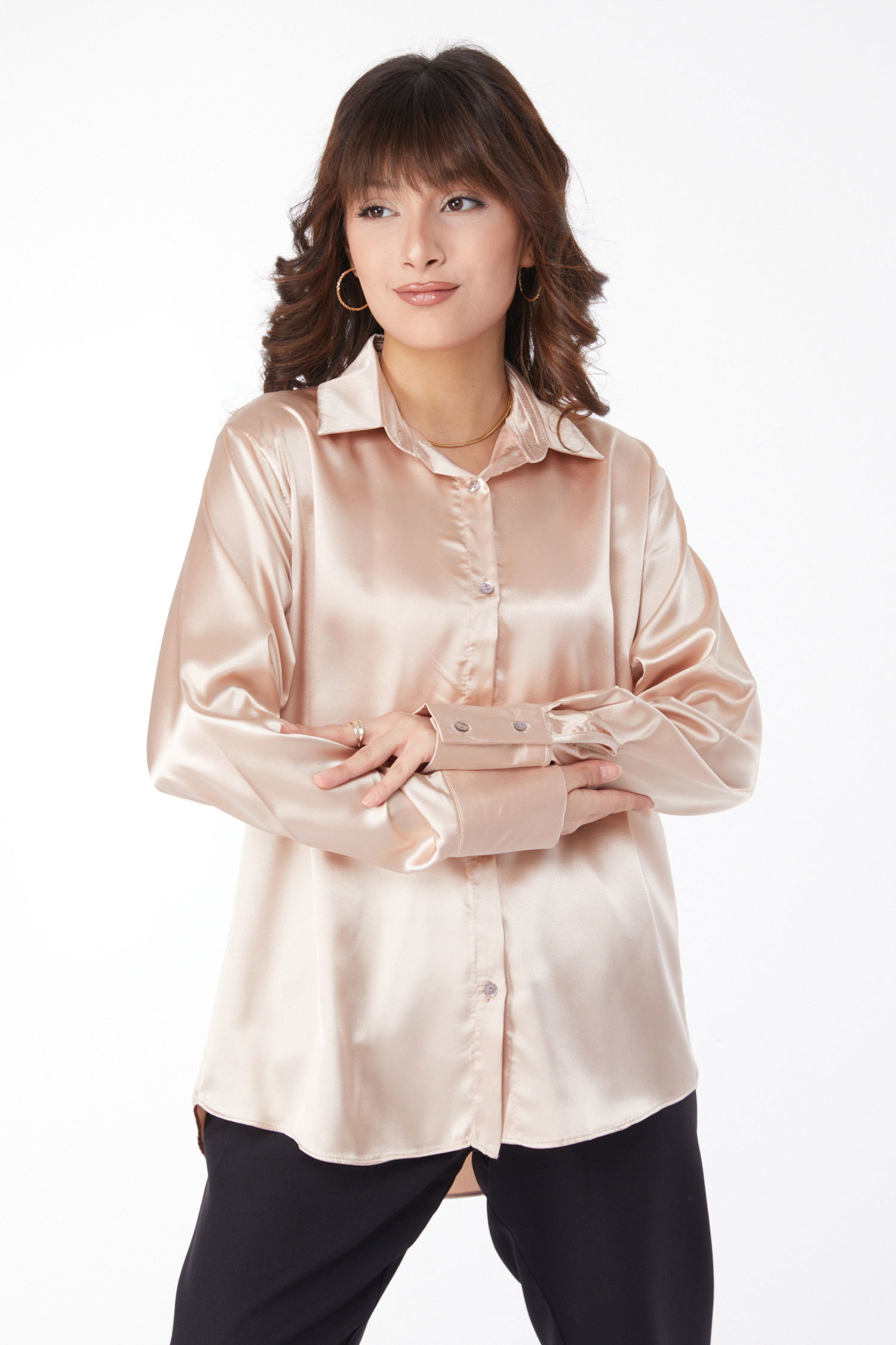 Saten Gömlek Sarı - 25038
