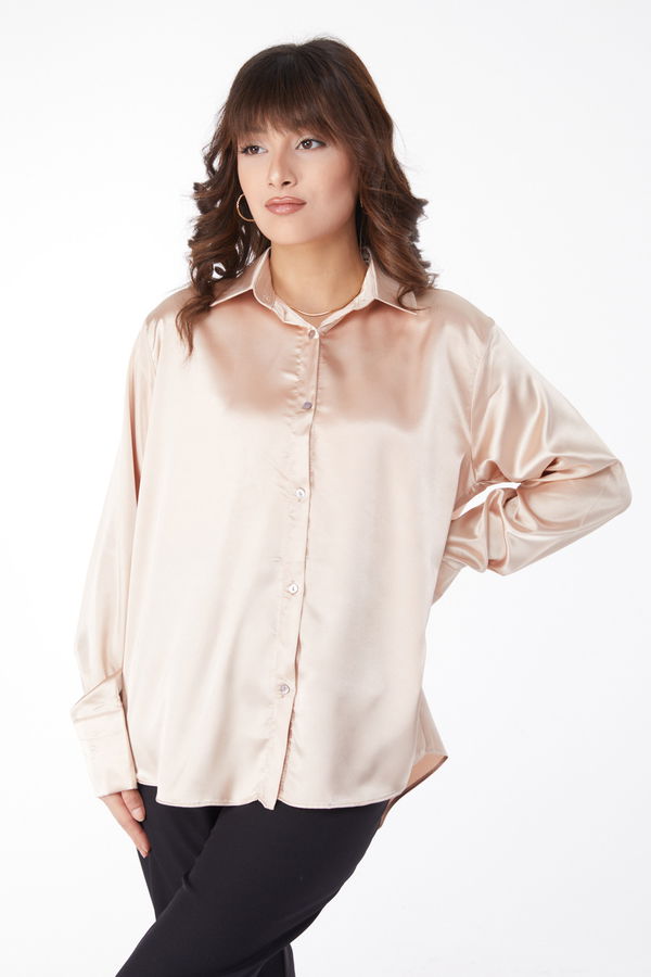 Saten Gömlek Sarı - 25038