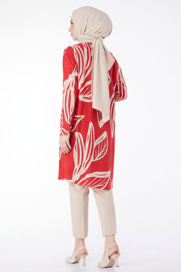 Desenli Tunik Kırmızı - 25040