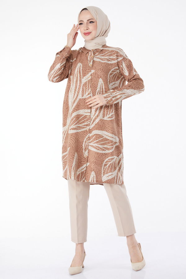 Desenli Tunik Vizon - 25040