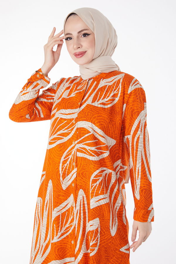 Desenli Tunik Turuncu - 25040 TURUNCU