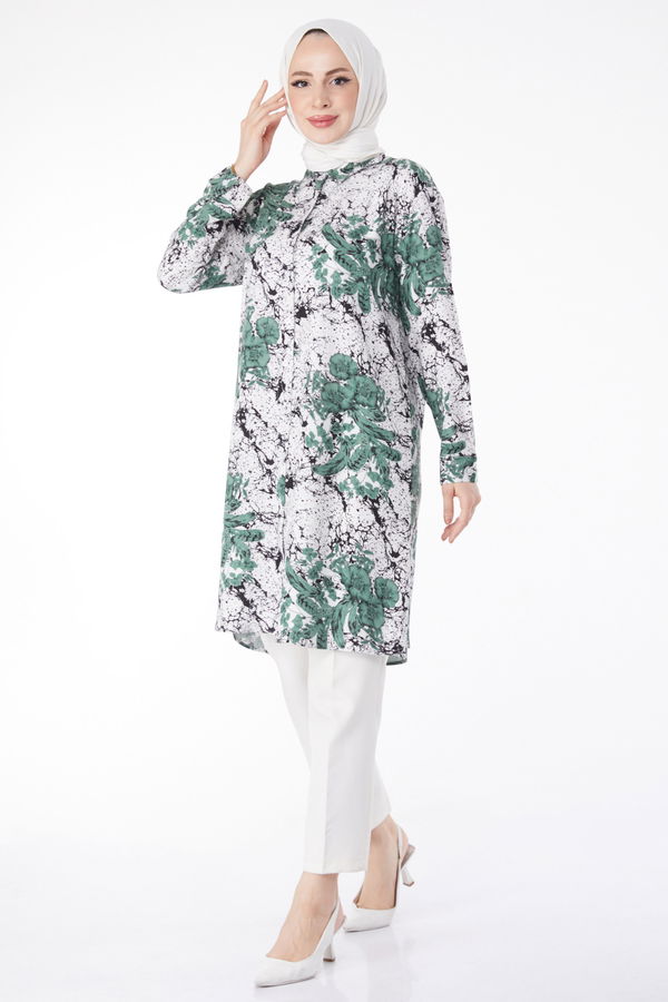 Desenli Tunik Haki - 25042 HAKİ
