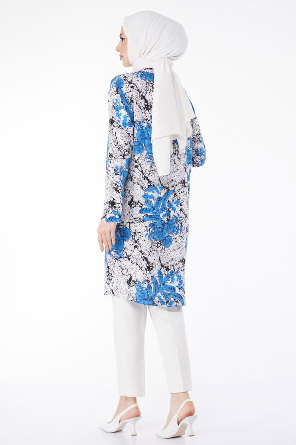Desenli Tunik Mavi - 25042 MAVİ
