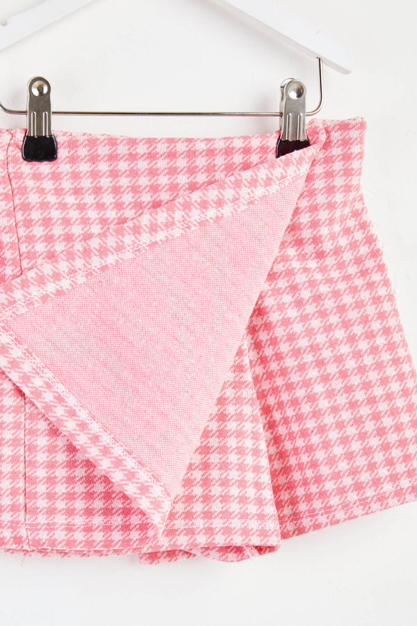 Kız Çocuk Pembe Etek Görünümlü Şort - 25073 PEMBE