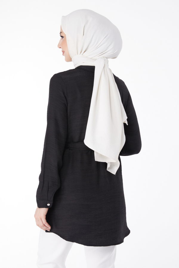 Kemerli Tunik Siyah - 25095 SİYAH