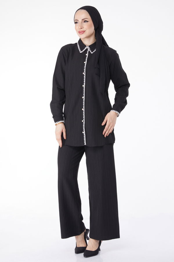 Tunik Pantolon İkili Takım Siyah - 25098