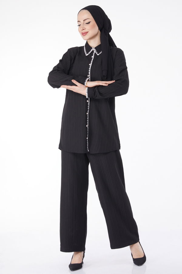 Tunik Pantolon İkili Takım Siyah - 25098