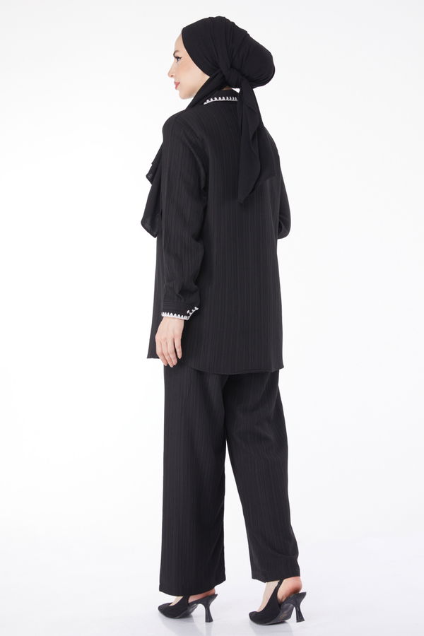 Tunik Pantolon İkili Takım Siyah - 25098