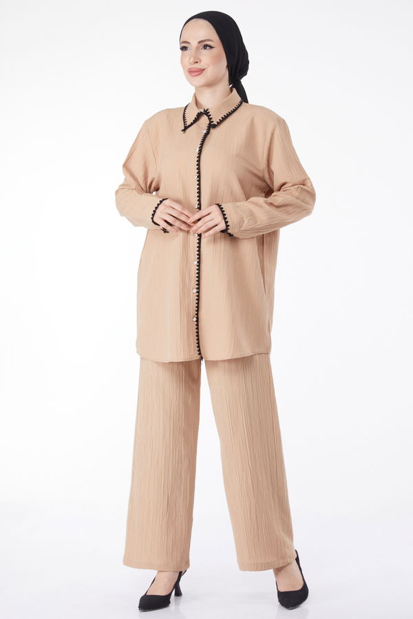 Tunik Pantolon İkili Takım Vizon - 25098