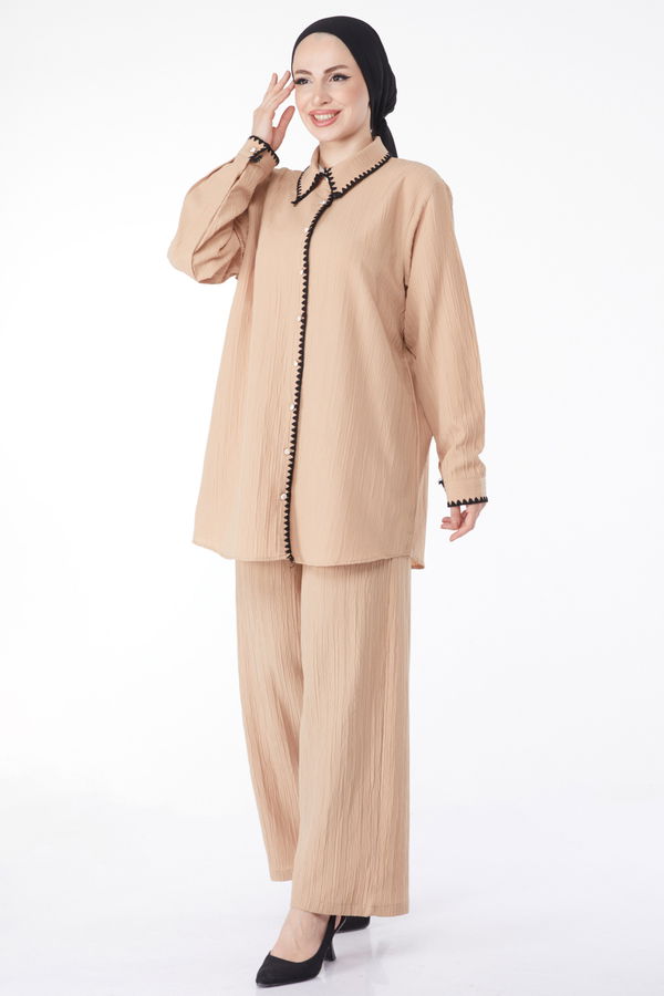 Tunik Pantolon İkili Takım Vizon - 25098