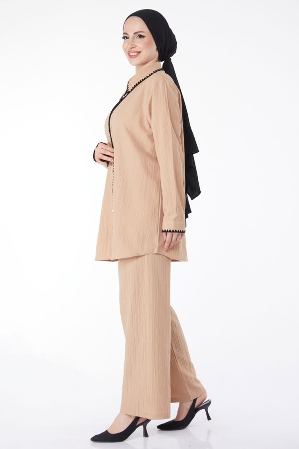 Tunik Pantolon İkili Takım Vizon - 25098