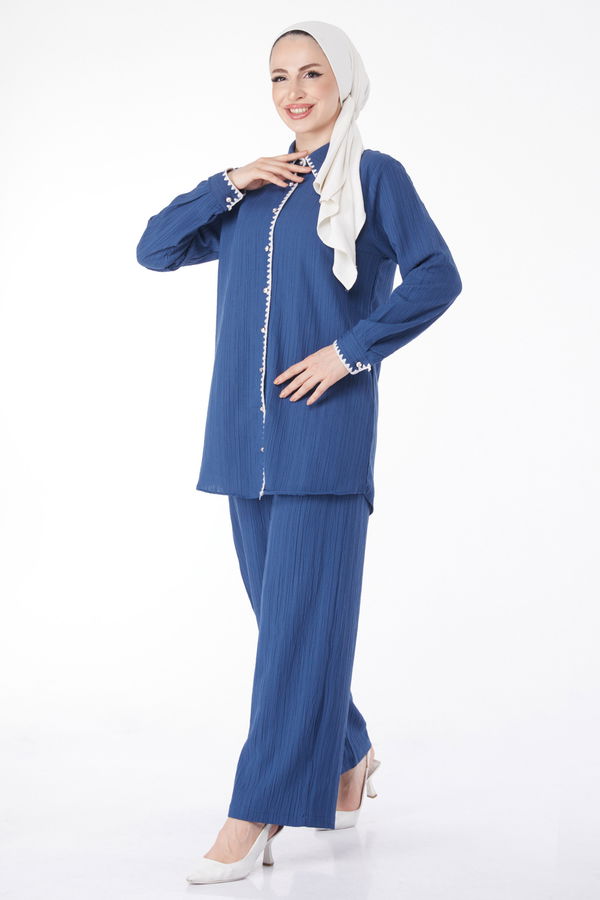 Tunik Pantolon İkili Takım Mavi - 25098