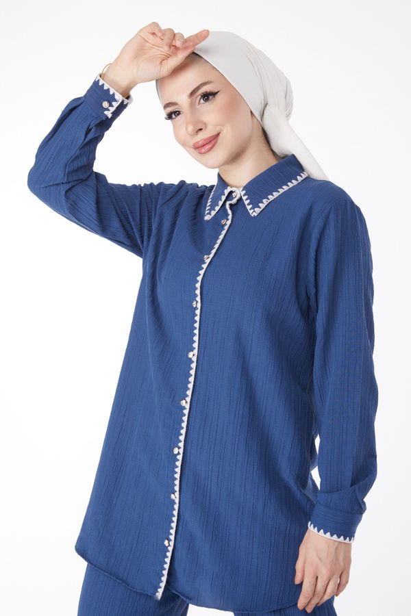 Tunik Pantolon İkili Takım Mavi - 25098