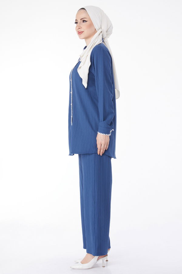 Tunik Pantolon İkili Takım Mavi - 25098