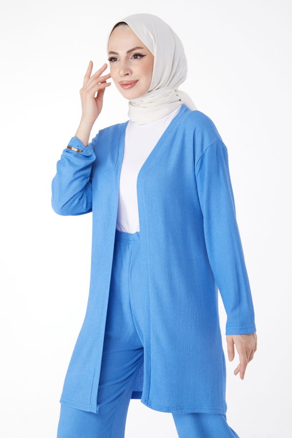 Kimono Pantolon İkili Takım Mavi - 25113 MAVİ