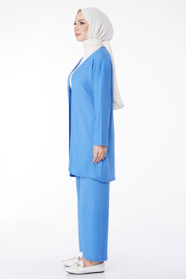 Kimono Pantolon İkili Takım Mavi - 25113 MAVİ