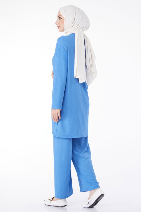 Kimono Pantolon İkili Takım Mavi - 25113 MAVİ