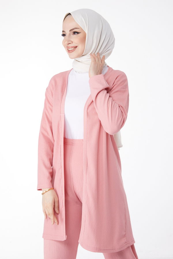 Kimono Pantolon İkili Takım Pembe - 25113